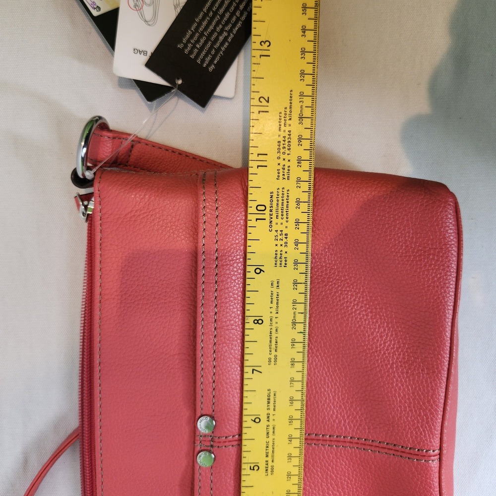 Tignanello Heritage Orange Leather Crossbody Bag RFID NEW WITH TAGS - Picture 9 of 13